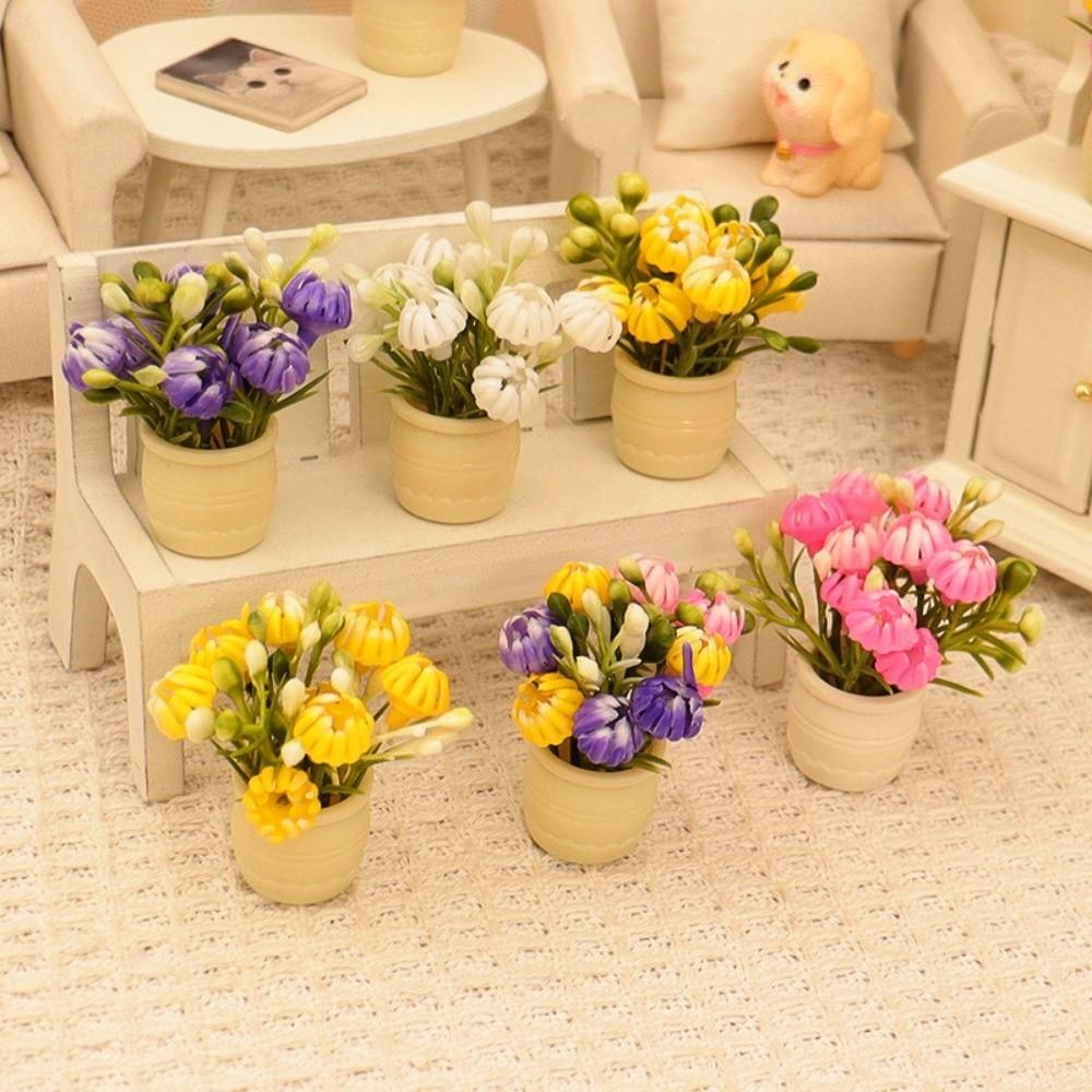 3pcs Plastic Dollhouse Miniature Simulation Vase Doll House Accessories