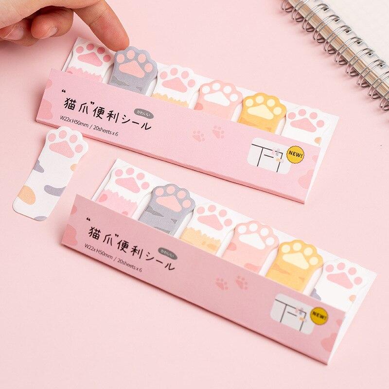Kawaii блокнот для заметок, креативный милый кот, липкие заметки, указатель, планировщик, канцелярские принадлежности, школьные принадлежности, бумажные наклейки