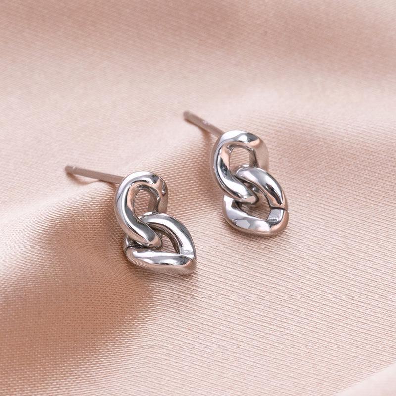Banyan Tree S925 Silver Korean Chain Earrings - Simple, Fashionable Female Star-Inspired Design