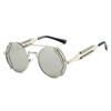 Non-polarized Steampunk Sunglasses Men Round Red Lens Punk Sun Glasses Black Metal Gothic Style New Products Women Shades