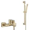 Tuqiu Bathtub Shower Set Wall Mounted Brushed Gold Bath and Shower Faucet, Bathroom Cold and Hot Bath and Shower Mixer Tap Brass