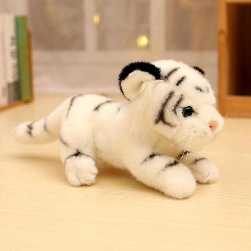 Simulation Little Tiger Doll Cute Sitting Position White Tiger Plush Toy Doll Children's Rag Doll Sleeping Pillow Gift