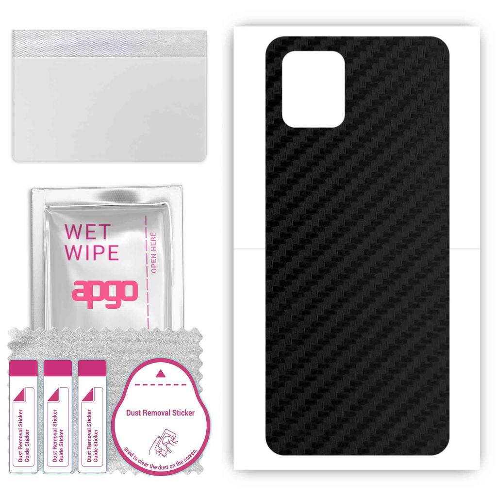 apgo Protective Skin Sticker for the back compatible with Vivo S7 V2020A, Wrap Film, Foil, Vinyl - Pattern Carbon Black