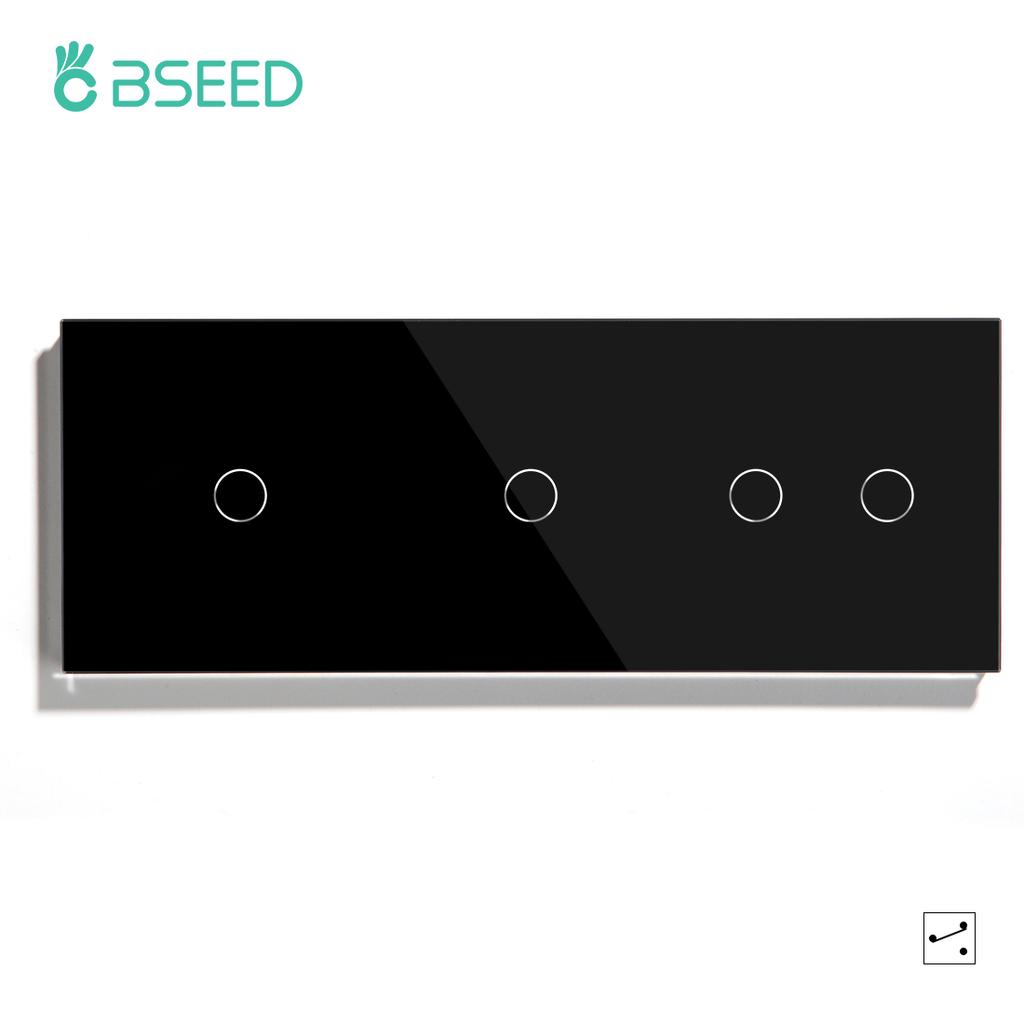 BSEED Сенсорные выключатели на 1/2/3 клавиши для одинарной стены, двойные тройные выключатели света 1/2/3-ходовые, множественное управление для лестницы, спальни, стандарт ЕС
