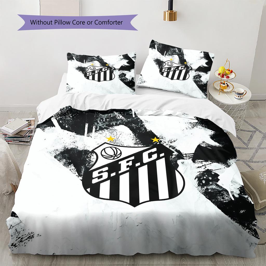 Santos FC2 Pattern Bedding Quilt Set Home Decoration Gift (1 * duvet cover + 2 * pillowcase without core)