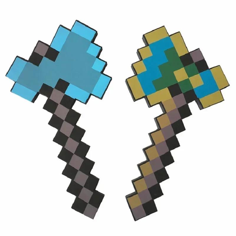 Minecrafte 2pcs/set Design Figure Blue Diamond Sword Soft EVA Foam Action Figure Model Toy Ax Shovel Kits Toy For Fans Gift