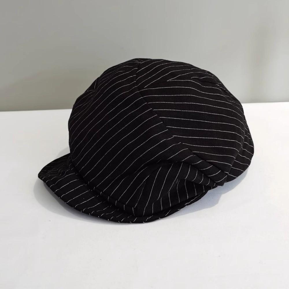 Хлопковые и льняные полосатые береты Тонкие кепки художника Повседневные восьмиугольные шляпы Ежедневные