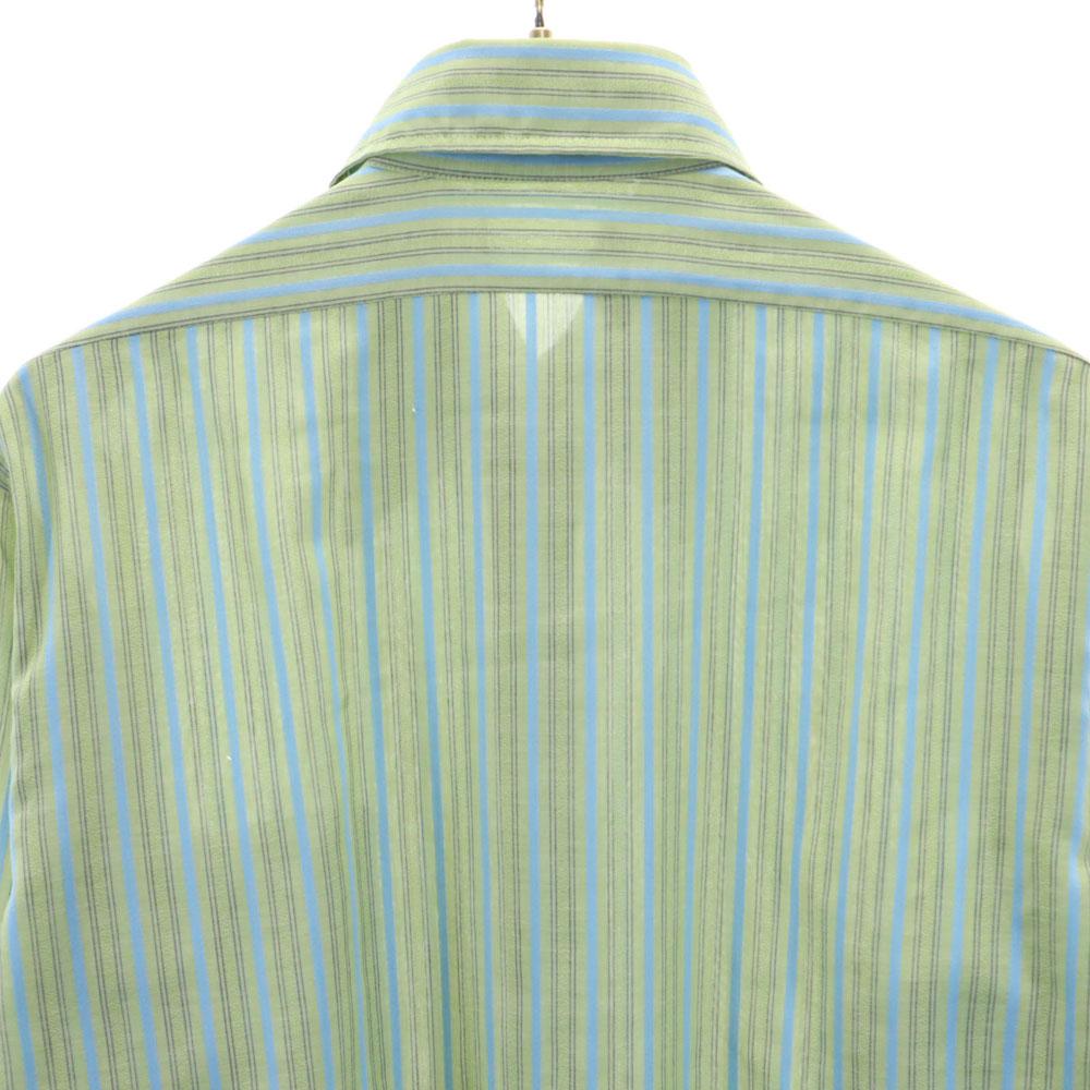ENOURO BY ENRO винтажная рубашка 70-х годов в полоску с длинным рукавом, зеленая система, мужская, б/у
