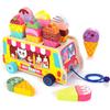 Montessori Wooden Ice Cream Car with 28 Pcs Magnetic Ice Cream Pretend Play Food & Accessories for Toddler Girls & Boys Age 3-6
