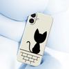 For iPhone 17 Case Black Cat on the Wall Pattern Printing Straight Edge TPU Phone Back Cover