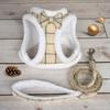 Winter Dog Harness Leash Set Warm Fur Dog Vest And Pet Walking Lead Rope Cute Bowknot Harnesses Soft For Small Medium Dogs Puppy