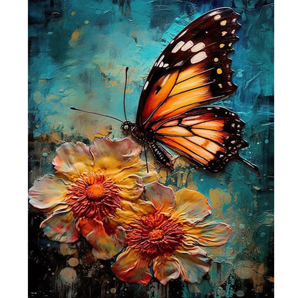 Frame Butterfly And Flowers Painting By Numbers Kits For Beginner Handmade Drawing On Canvas Picture By Numbers For Home Decors 40x50cm
