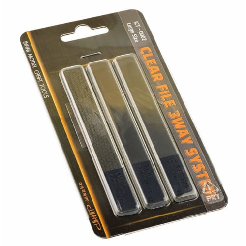 Infini Model Glass File Set (Large) 3-Piece Set for Plastic Models (ICT0002)