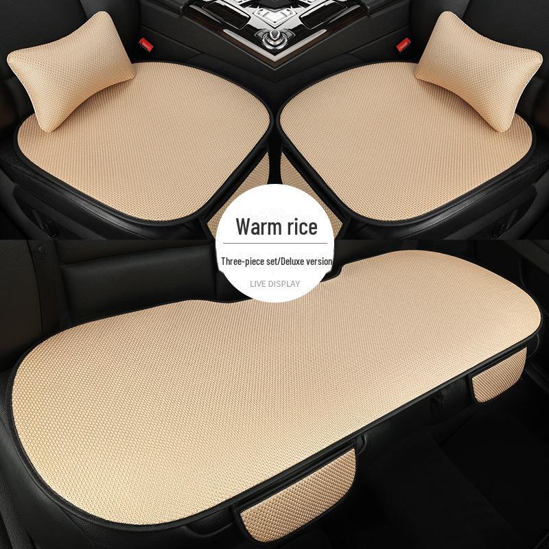 Комплект подушек для автомобильного сиденья из дышащего ледяного шелка для любого сезона, цельная конструкция с функциями вентиляции и комфорта.