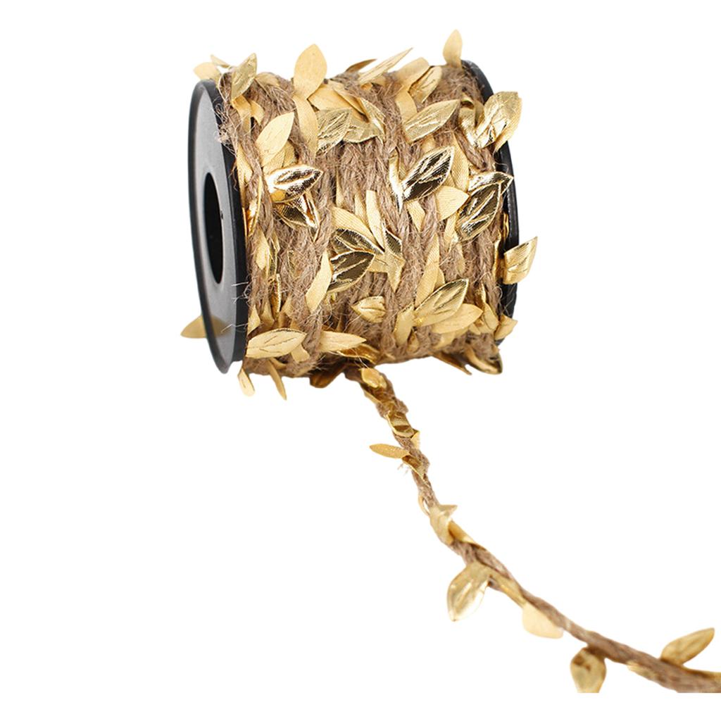 Натуральный шпагат 32,8 фута Искусственная лоза Лист Веревка Джутовая веревка для подвешивания Упаковка Свадебное украшение Садоводство