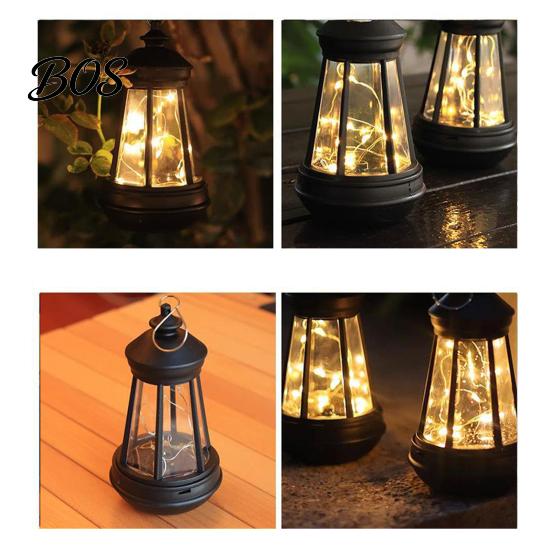 Decorative Solar Garden Lamps Hanging Lantern, Retro Lantern Lamp, Waterproof Lights Outdoor Light for Backyard Porch Terrace Decor