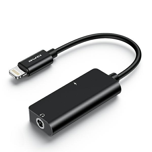 Adapter Lightning do Jack 3.5mm 2w1 AWEI Czarny