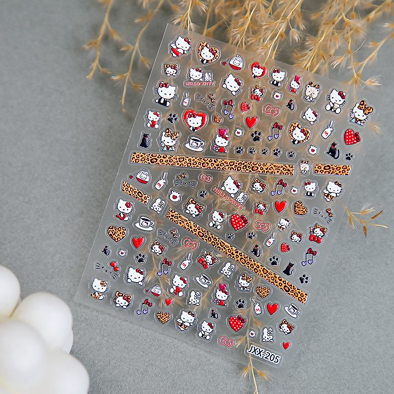 Hello Kitty Nail Art Stickers – Cartoon Manicure Tips in Stock