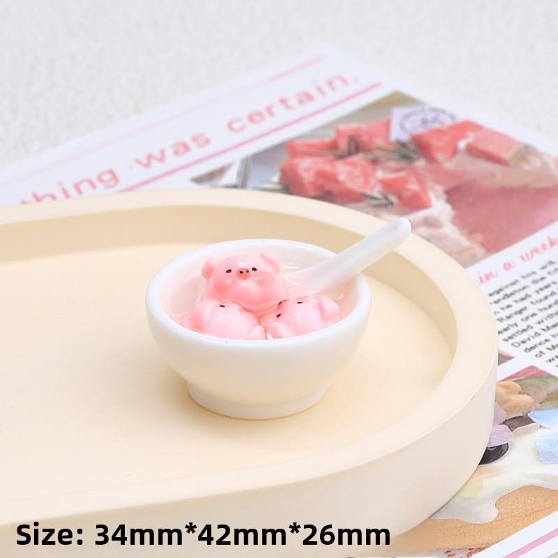 3D Pig Food Play Cream Glue Смола Украшения Брелок для DIY Ювелирные Изделия