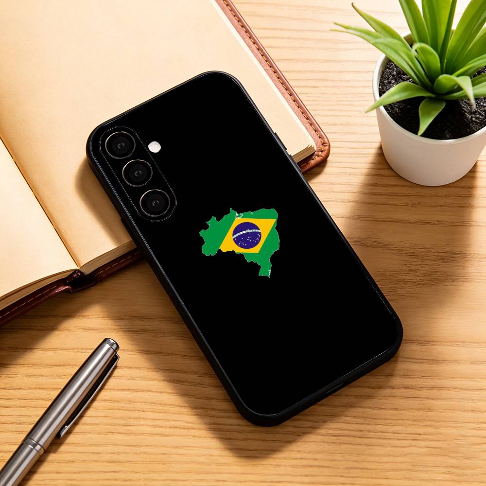 B-Brazil Бразильский флаг Чехол для телефона для Samsung Galaxy A73, A72, A71, A70, A53, A52, A51, Мягкий силиконовый черный чехол
