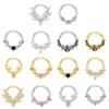 Кристальный пирсинг носа серебристого цвета кольцо-септум из нержавеющей стали аксессуар для хряща хеликса уха украшения для тела