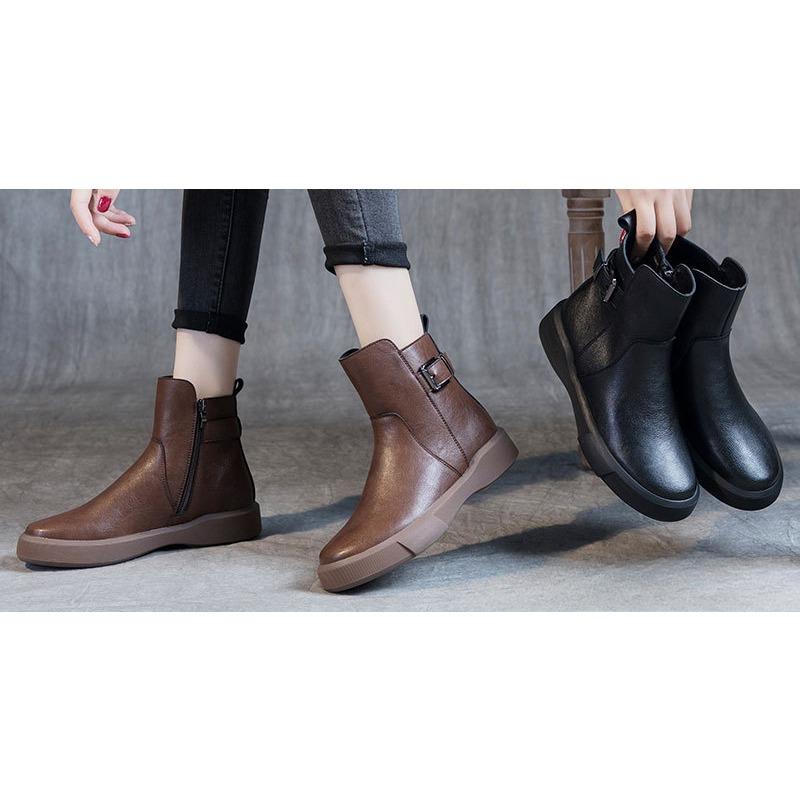 Retro Boots Women's Shoes Best-selling and Versatile Ankle Boots Low-top Thick-soled Boots