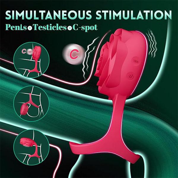 Кольцо для пениса Rose, секс-игрушки, кольцо для пениса, носимое кольцо для пениса, вибратор с дистанционным управлением, игрушки для взрослых для мужчин и женщин