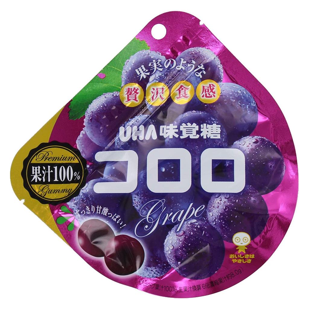 UHA Croro Grape Gummies with Collagen and Red Grape Juice, 48 G