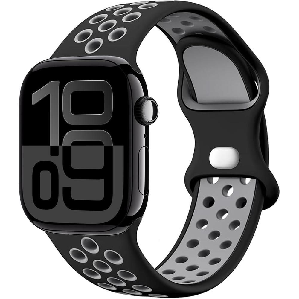 Силиконовый ремешок для Apple Watch 11 10 9 8 7 46 мм 45 мм 42 мм 41 мм Ultra 3/2 49 мм Дышащий браслет для iWatch 6 5 4 SE 44 мм