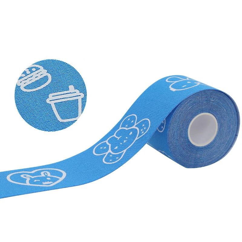 2 Rolls Printed Kinesiology Tape Fitness Athletic Sports Cotton Tapes Water Resistant Knee Shoulder Muscle Protector Pain Relief