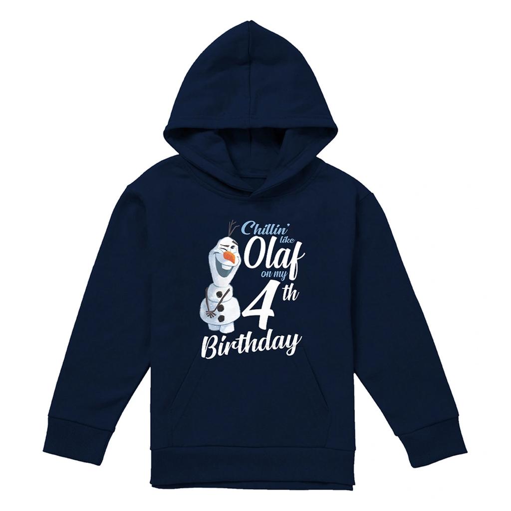 Frozen Childrens/Kids Chillin Like Olaf 4th Birthday Pullover Hoodie