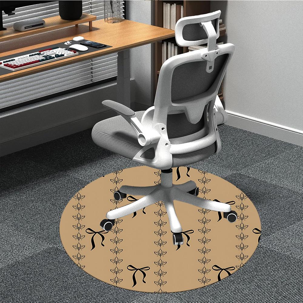 1pc Ribbon Decor Chair Carpet for Office, Soft Flannel Throw Mat, Perfect for Office, Holiday Party Decoration Choice yy260209076