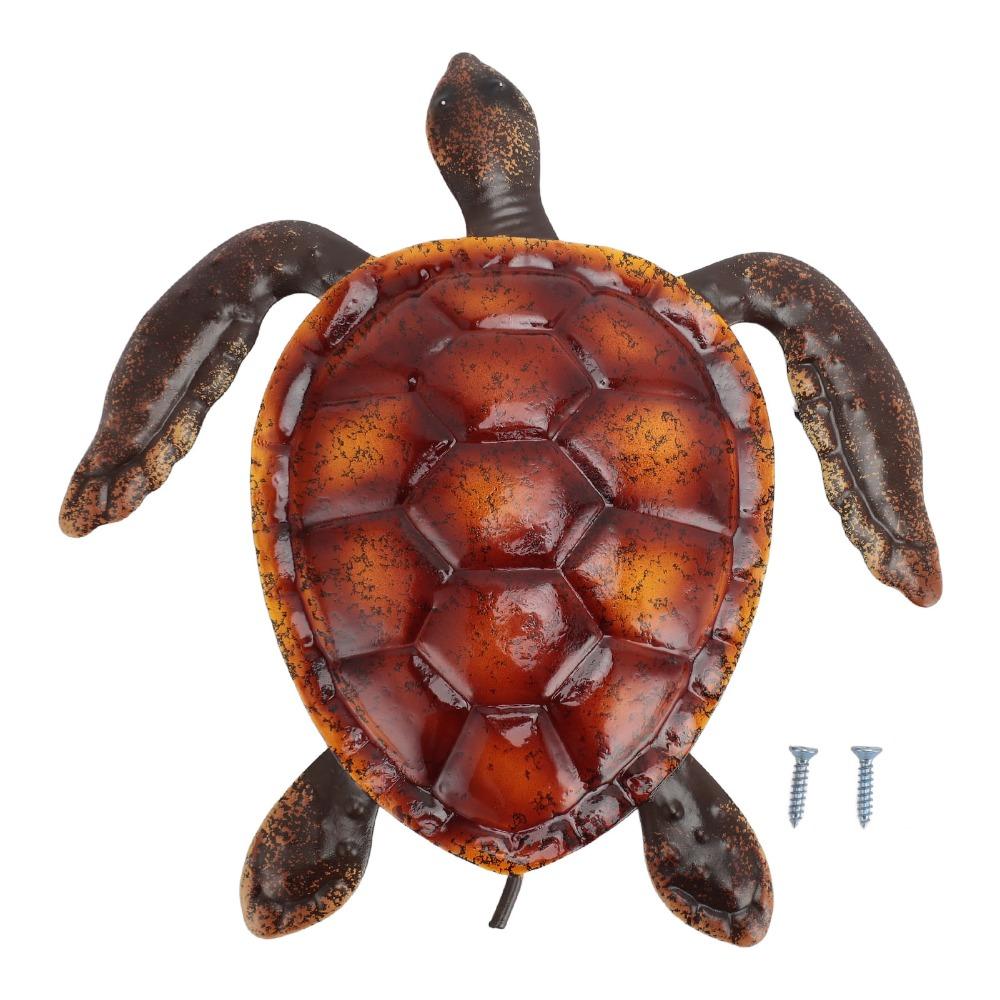 3pcs 3D Ocean Art Sea Turtle Wall Decor Hand Painted Finish Ocean Animal Statue For Bathroom Decor