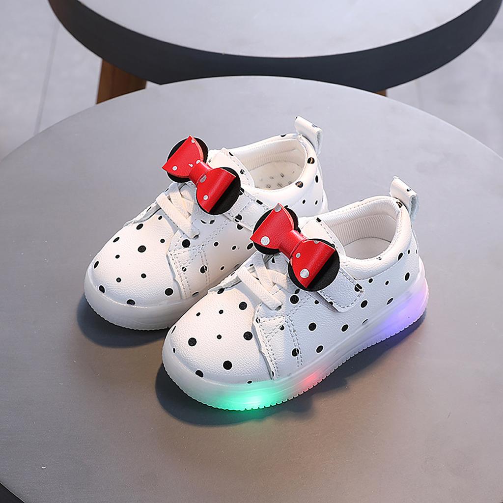 Детская светящаяся обувь с бантами для малышей