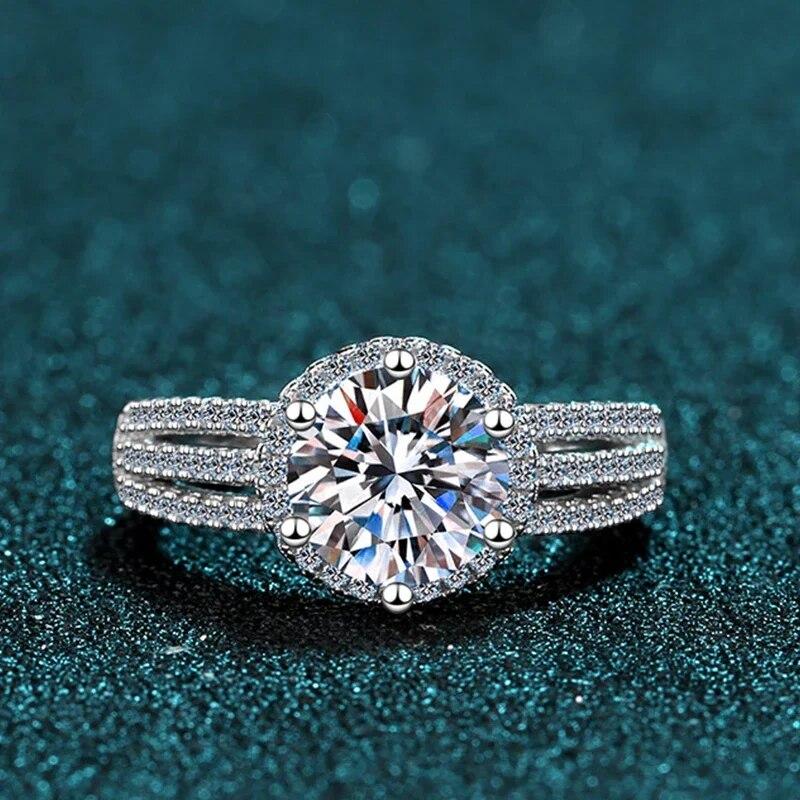 3-каратное кольцо с муассанитом для женщин, стерлинговое серебро 925 пробы, обручальное кольцо, роскошные кольца для свадебной вечеринки с сертификатом