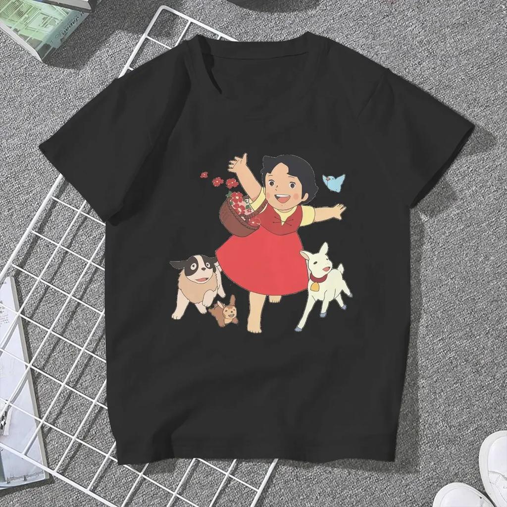 Casual Cute TShirts Women Round Collar T Shirts Heidi Short Sleeve Tee Shirt Classic Clothing