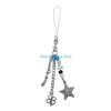 HX6F Multicolor Phone Lanyard Star Pendant Keychain Anti-Lost Phones Chain Handmade Beaded Cellphones Straps Accessory