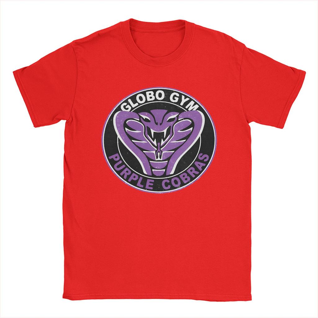 Футболки с винтажным логотипом Globo Gym Purple Cobras для мужчин, хлопковые футболки с круглым вырезом, футболка с коротким рукавом Dodgeball Movie, новый мерч