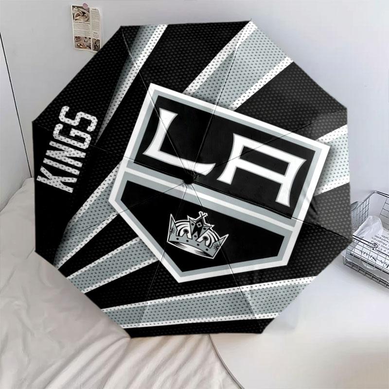 LA Kings Art, automatic folding umbrella, portable and foldable design, 8 ribs, a Christmas or birthday gift.