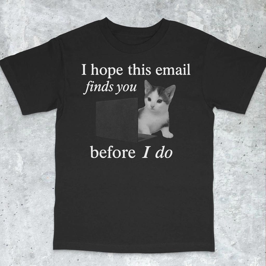 2026 Summer Hot Sale Funny Cat Meme Shirt Men Women Vintage Top Hip Hop Streetwear T-shirt Y2K Gothic T-shirts 2000s Clothes