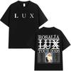 ROSALÍA 2026 ТУР Lux Альбом ROSALIA Футболка для Мужчин Женщин Хип-хоп Уличная Одежда Оверсайз Топы 100% Хлопок Футболка