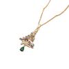 Women's Christmas Tree Pendant Necklace: European & American Style, Copper with Zircon, Gold-Plated, Fashionable Hollow Design.
