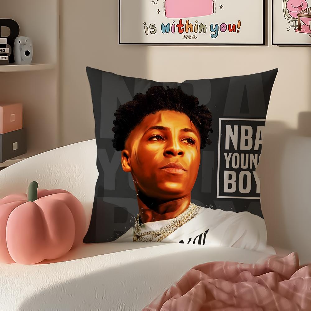 Toppg HipHop Rapper YYoungBoy Cushion Cover Pillowcase Short Plush Invisible zipper Room Sofa Cushion Cover