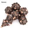 7 Pcs Copper Metal Dice Hollow Metal Polyhedral Dice Set Suitable for Role-Playing RPG    Board Game Card Game