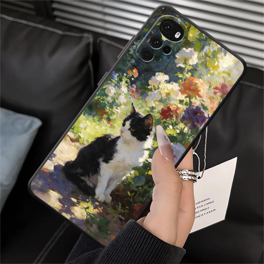 Мультяшная милая кошка Чехол для телефона для Motorola Moto G52 G71 G51 G73 G32 G60s G53 G30 G22 Edge40 Edge 20 Pro 30 Lite G50