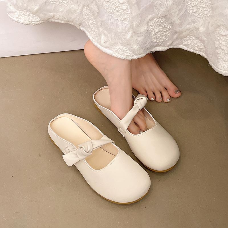 Guofeng Baotou Half Slippers Women's Outdoor Wear Lazy One Pedal Spring and Summer 2025 New with Skirt Muller Cool Slippers