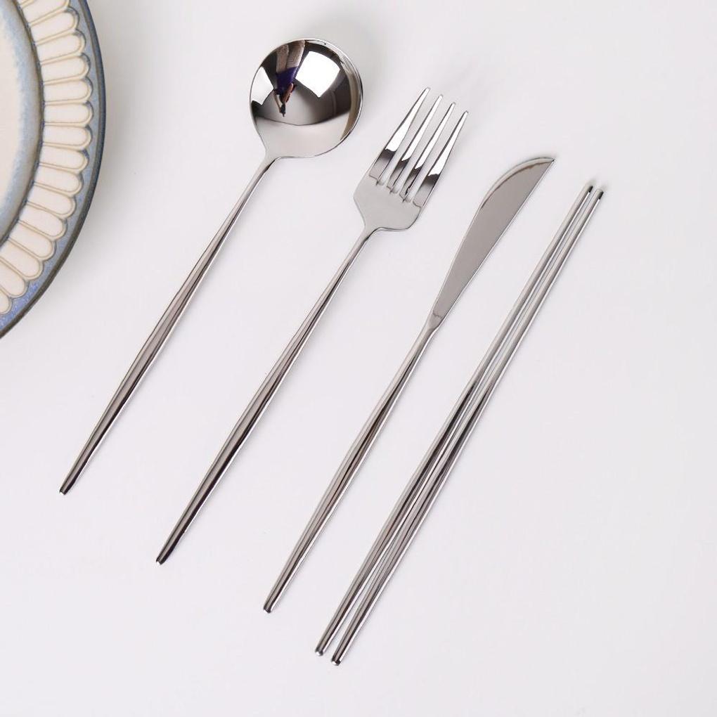 Avella Премиум Глянцевый и Матовый Серебряный Столовый Нож