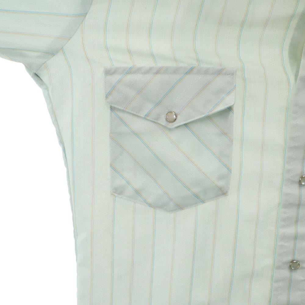 Серебряная коллекция от KARMAN 70-х годов винтажная рубашка в полоску с длинным рукавом в западном стиле Мужская Б/У