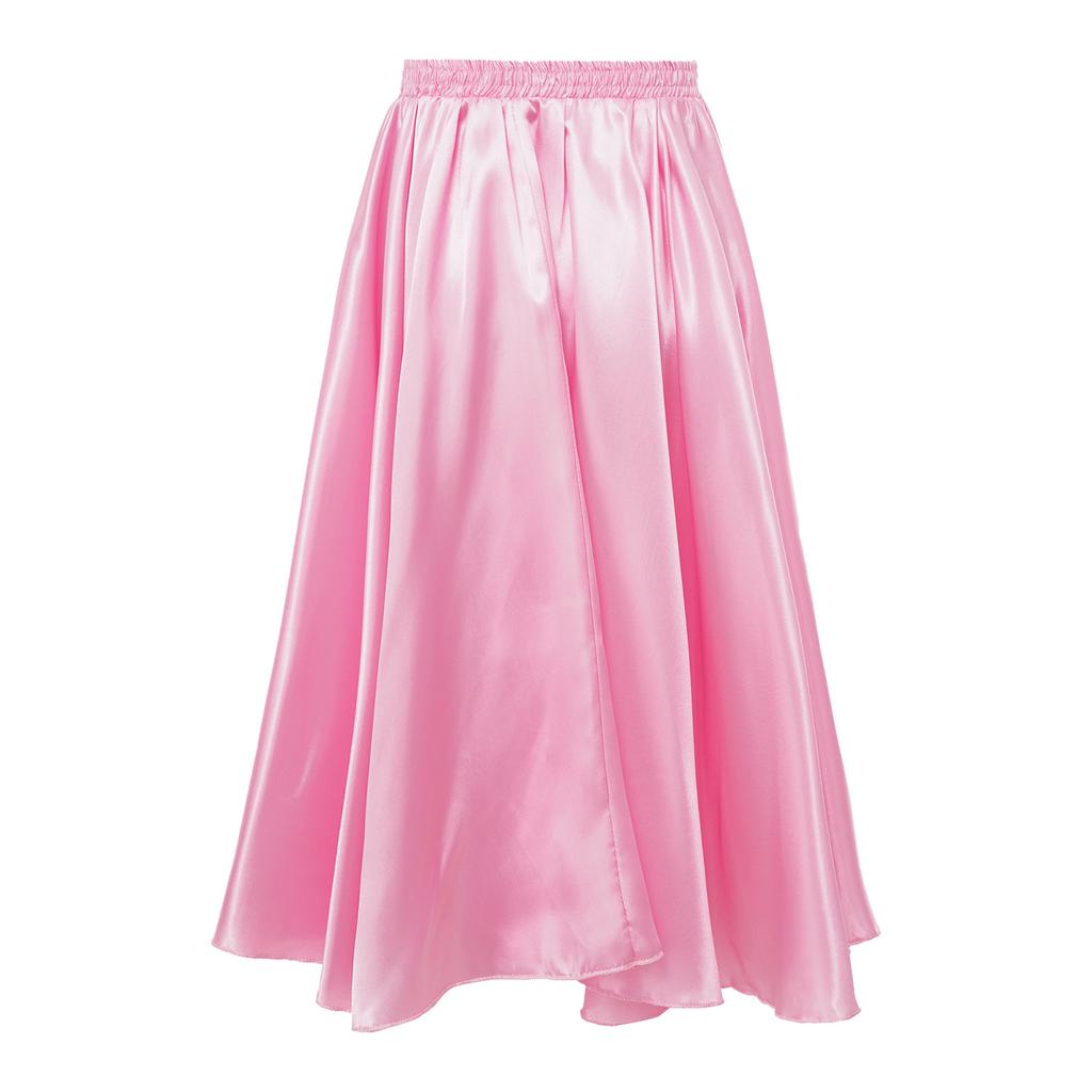 Kids Girls Stylish Dance Clothing Elastic Waistband Large Swing Loose Half-length Skirt