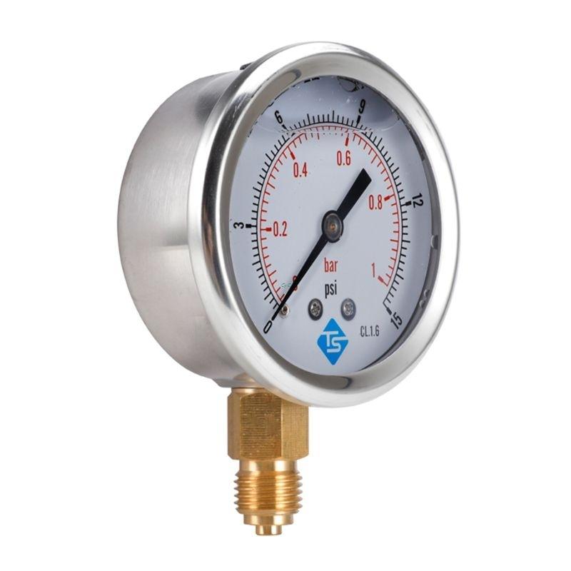 1/4 BSP Pressure Compound Vacuum Gauge Glycerine Filled Gauges 68mm Dial Vac To 10000 Psi Bottom Mount